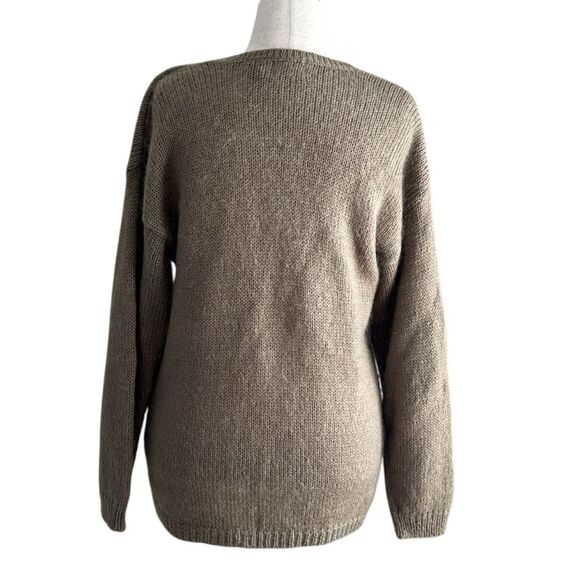 VTG Designers Originals Women’s L Mohair Blend Sweater Brown Beige Block Plaid - Picture 2 of 10